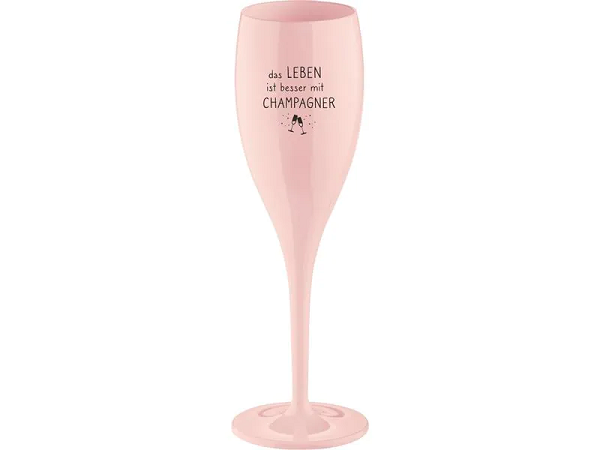 Superglas - Das Leben ist besser mit Champagner - rosa - 100 ml